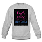 Cat Mom - Black - Crewneck Sweatshirt - heather gray