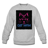 Cat Mom - Black - Crewneck Sweatshirt - heather gray