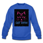 Cat Mom - Black - Crewneck Sweatshirt - royal blue