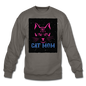 Cat Mom - Black - Crewneck Sweatshirt - asphalt gray