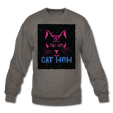 Cat Mom - Black - Crewneck Sweatshirt - asphalt gray