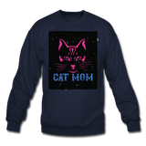 Cat Mom - Black - Crewneck Sweatshirt - navy
