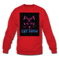 Cat Mom - Black - Crewneck Sweatshirt - red