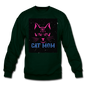 Cat Mom - Black - Crewneck Sweatshirt - forest green