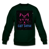 Cat Mom - Black - Crewneck Sweatshirt - forest green