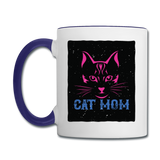 Cat Mom - Black - Contrast Coffee Mug - white/cobalt blue
