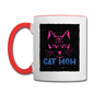 Cat Mom - Black - Contrast Coffee Mug - white/red