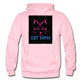 Cat Mom - Black - Gildan Heavy Blend Adult Hoodie - light pink