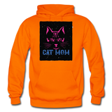 Cat Mom - Black - Gildan Heavy Blend Adult Hoodie - orange