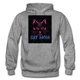 Cat Mom - Black - Gildan Heavy Blend Adult Hoodie - graphite heather