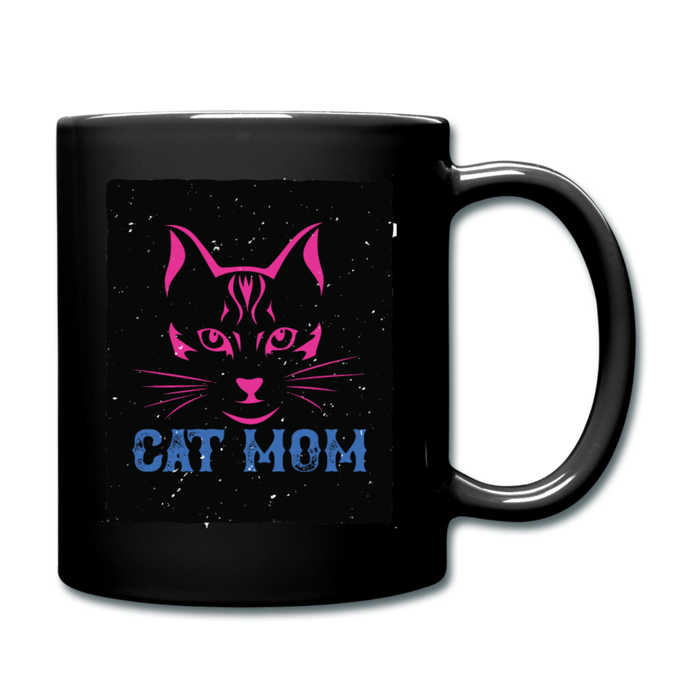 Cat Mom - Black - Full Color Mug - black