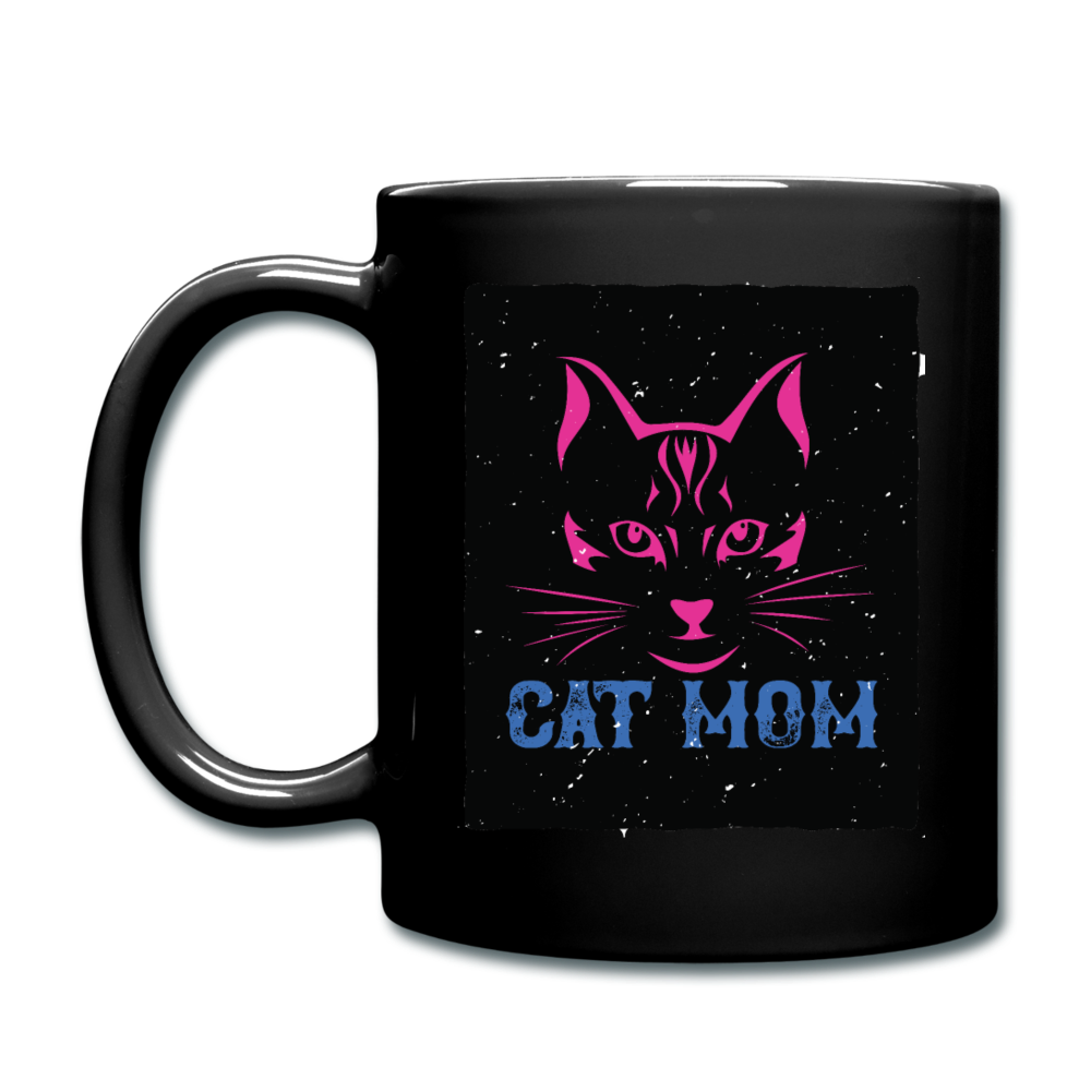 Cat Mom - Black - Full Color Mug - black