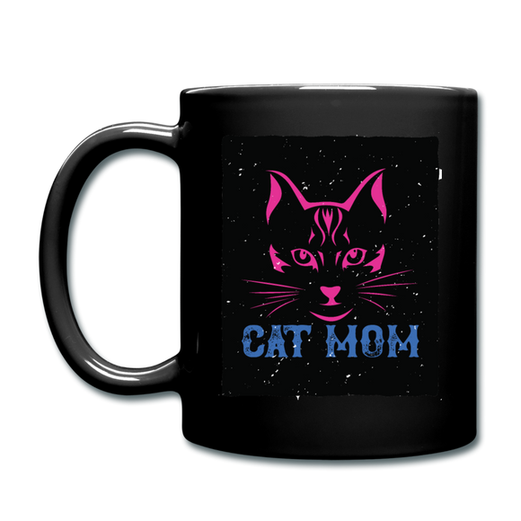 Cat Mom - Black - Full Color Mug - black