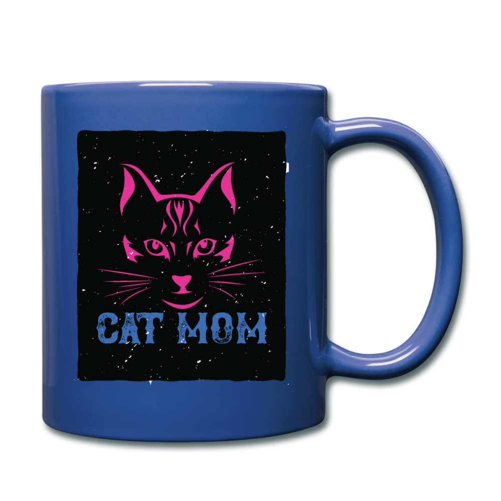 Cat Mom - Black - Full Color Mug - royal blue