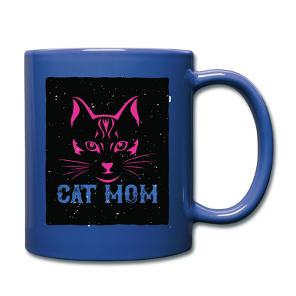 Cat Mom - Black - Full Color Mug - royal blue