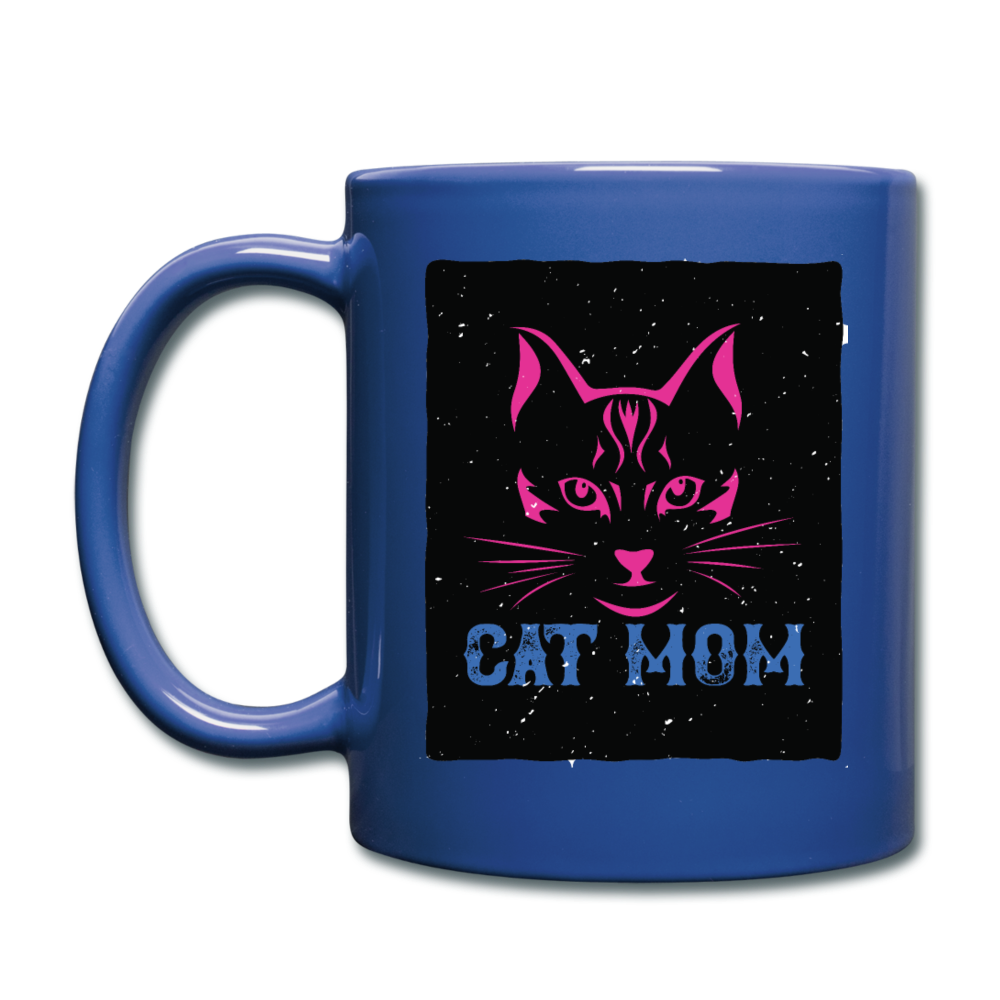 Cat Mom - Black - Full Color Mug - royal blue