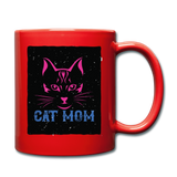 Cat Mom - Black - Full Color Mug - red