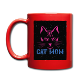 Cat Mom - Black - Full Color Mug - red
