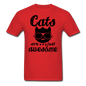 Cats Are Just Awesome - Black - Unisex Classic T-Shirt - red