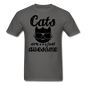 Cats Are Just Awesome - Black - Unisex Classic T-Shirt - charcoal