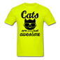 Cats Are Just Awesome - Black - Unisex Classic T-Shirt - safety green