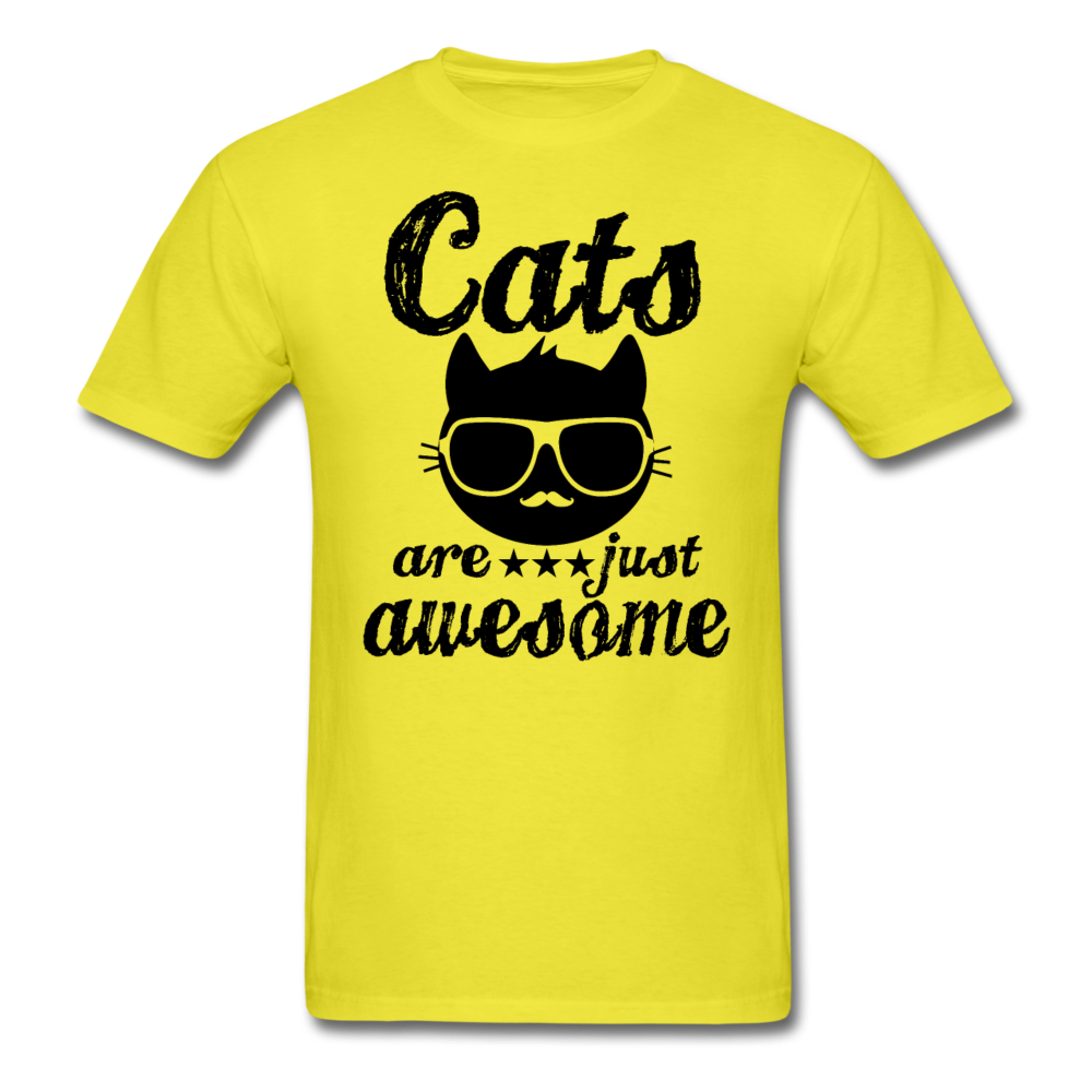 Cats Are Just Awesome - Black - Unisex Classic T-Shirt - yellow