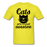 Cats Are Just Awesome - Black - Unisex Classic T-Shirt - yellow