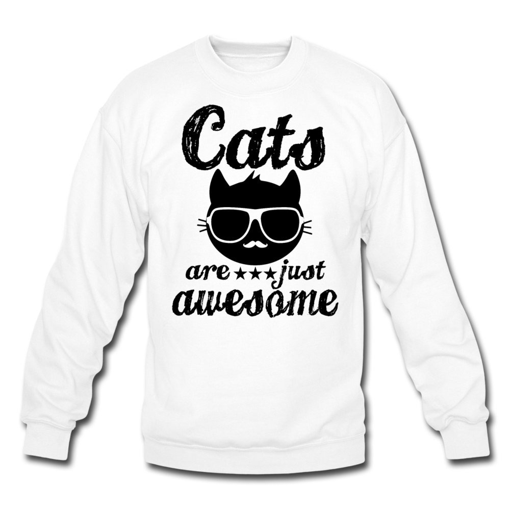 Cats Are Just Awesome - Black - Crewneck Sweatshirt - white