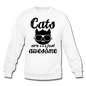 Cats Are Just Awesome - Black - Crewneck Sweatshirt - white