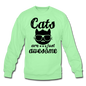 Cats Are Just Awesome - Black - Crewneck Sweatshirt - lime