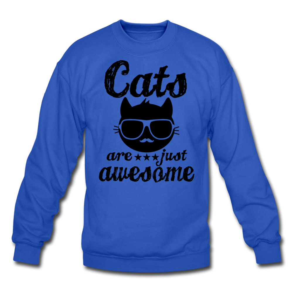 Cats Are Just Awesome - Black - Crewneck Sweatshirt - royal blue