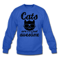 Cats Are Just Awesome - Black - Crewneck Sweatshirt - royal blue