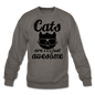 Cats Are Just Awesome - Black - Crewneck Sweatshirt - asphalt gray