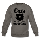 Cats Are Just Awesome - Black - Crewneck Sweatshirt - asphalt gray