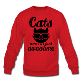 Cats Are Just Awesome - Black - Crewneck Sweatshirt - red