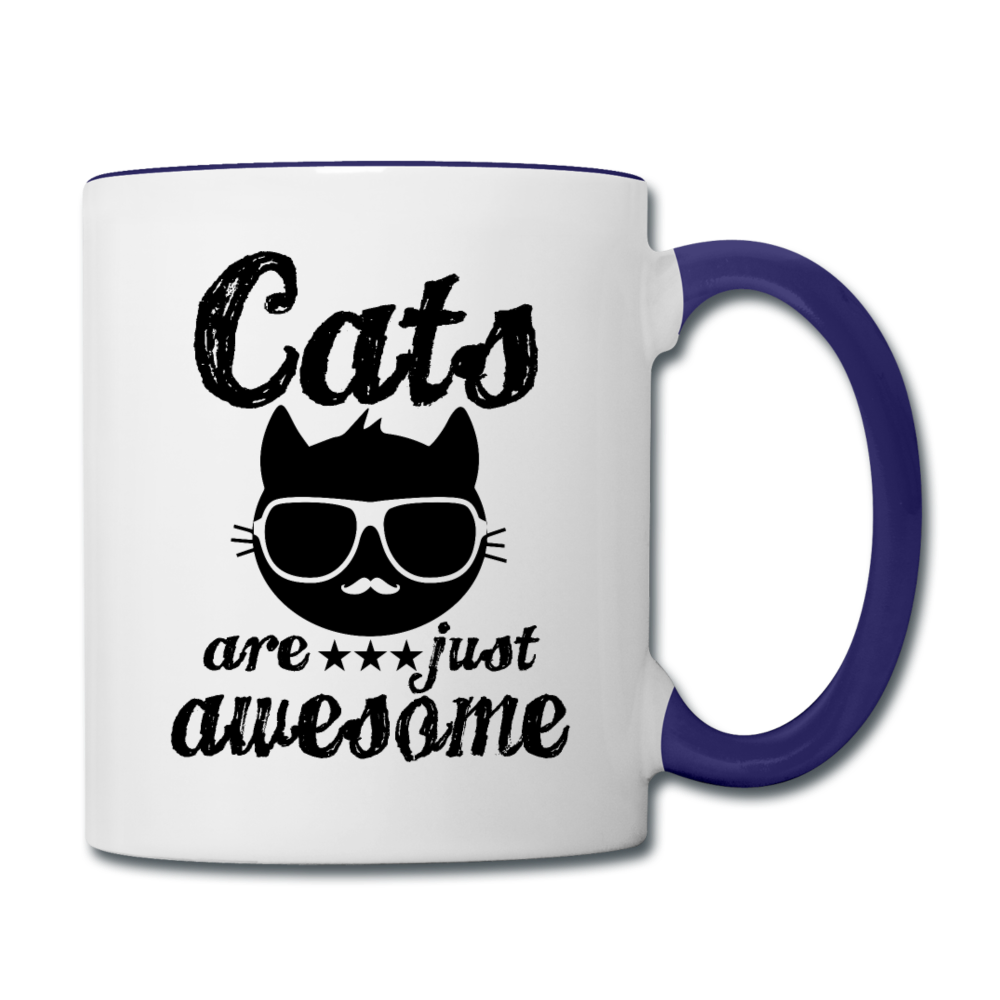 Cats Are Just Awesome - Black - Contrast Coffee Mug - white/cobalt blue