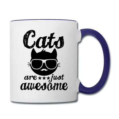 Cats Are Just Awesome - Black - Contrast Coffee Mug - white/cobalt blue