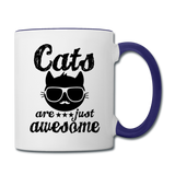 Cats Are Just Awesome - Black - Contrast Coffee Mug - white/cobalt blue