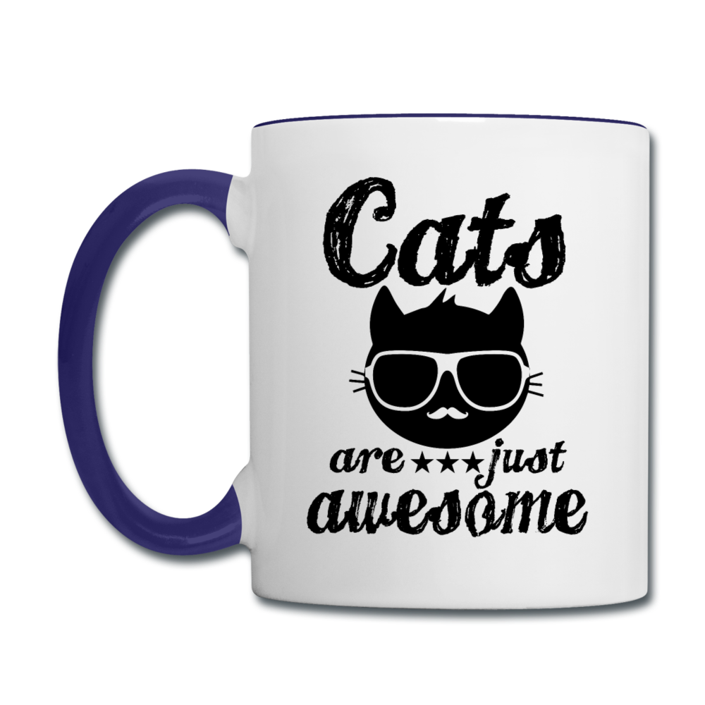 Cats Are Just Awesome - Black - Contrast Coffee Mug - white/cobalt blue