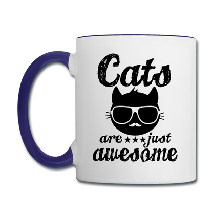 Cats Are Just Awesome - Black - Contrast Coffee Mug - white/cobalt blue