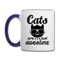 Cats Are Just Awesome - Black - Contrast Coffee Mug - white/cobalt blue