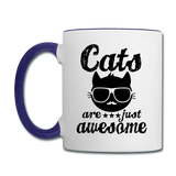 Cats Are Just Awesome - Black - Contrast Coffee Mug - white/cobalt blue