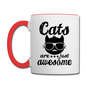 Cats Are Just Awesome - Black - Contrast Coffee Mug - white/red