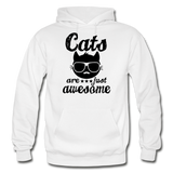 Cats Are Just Awesome - Black - Gildan Heavy Blend Adult Hoodie - white