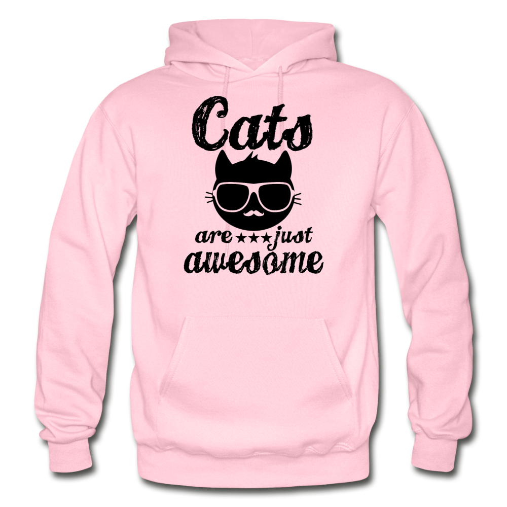 Cats Are Just Awesome - Black - Gildan Heavy Blend Adult Hoodie - light pink