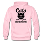 Cats Are Just Awesome - Black - Gildan Heavy Blend Adult Hoodie - light pink