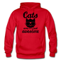 Cats Are Just Awesome - Black - Gildan Heavy Blend Adult Hoodie - red