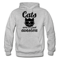 Cats Are Just Awesome - Black - Gildan Heavy Blend Adult Hoodie - heather gray