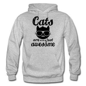 Cats Are Just Awesome - Black - Gildan Heavy Blend Adult Hoodie - heather gray