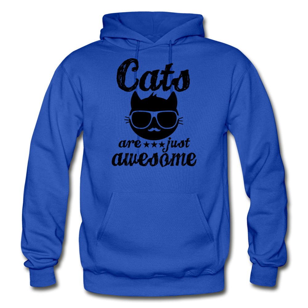 Cats Are Just Awesome - Black - Gildan Heavy Blend Adult Hoodie - royal blue